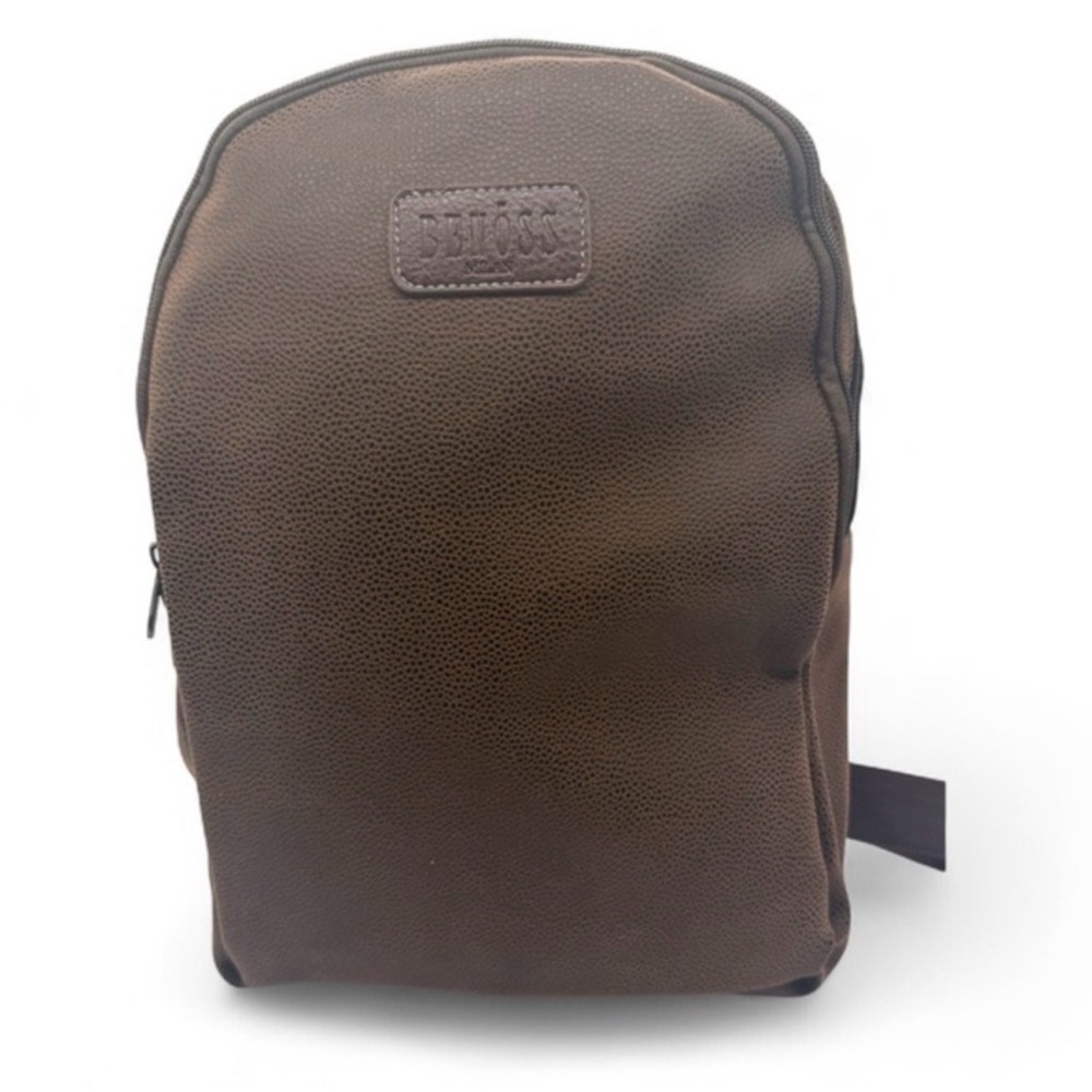 Unisex Benoss Milan Brown Faux Leather Backpack Bag Travel Work School